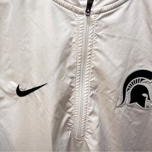 Michigan State Baseball White Quarter-Zip Pullover, Spartan Patch, L